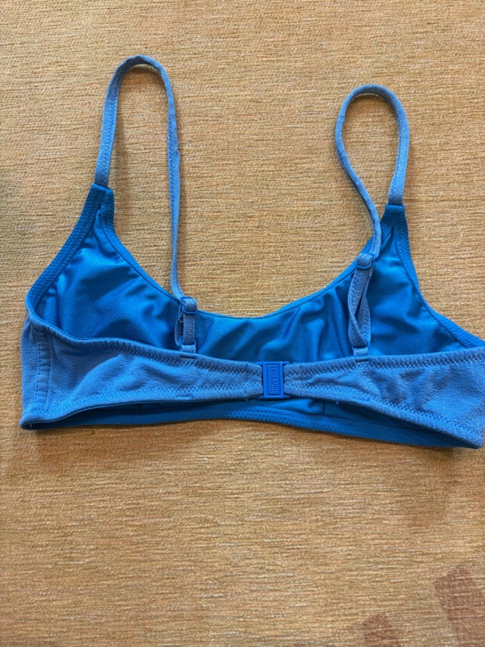 Triangl Shimmery Blue Women's Bikini Set- Scoop Bralette Top & High Waist Bottom - Picture 5 of 7